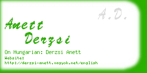 anett derzsi business card